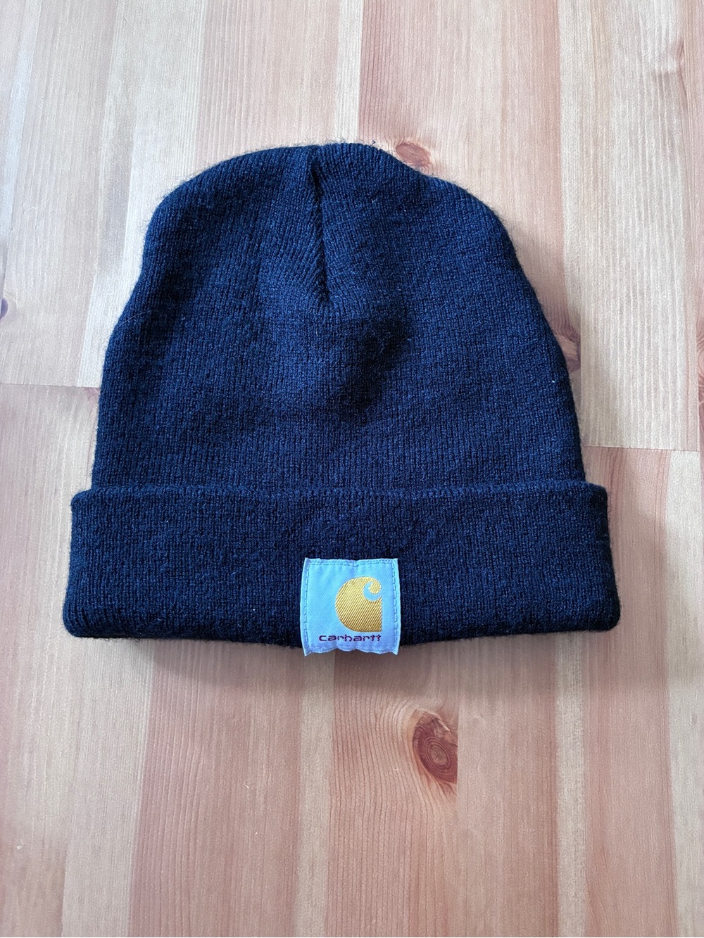 Carhartt Black Knit Cuffed Beanie with Logo Patch - unisex